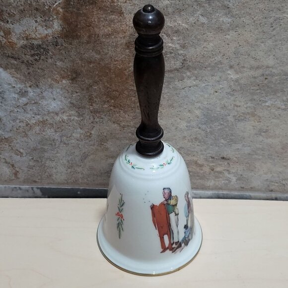 Gorham Norman Rockwell Chilly Reception Porcelain Bell 1980 - Picture 6 of 12